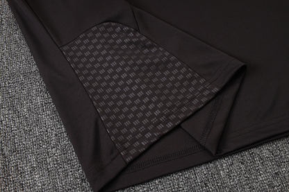 Flamengo 1/4 Zip Tracksuit Set - Black/White/Gold