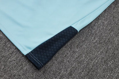 Argentina 1/4 Zip Tracksuit Set - Light Blue/Navy