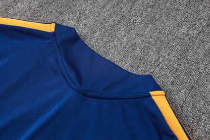 Real Madrid 1/4 Zip Tracksuit Set - Navy/Gold