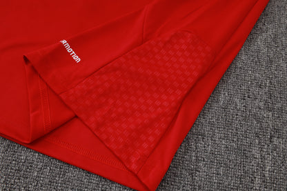 Spain 1/4 Zip Tracksuit Set - Red/Black/Grey