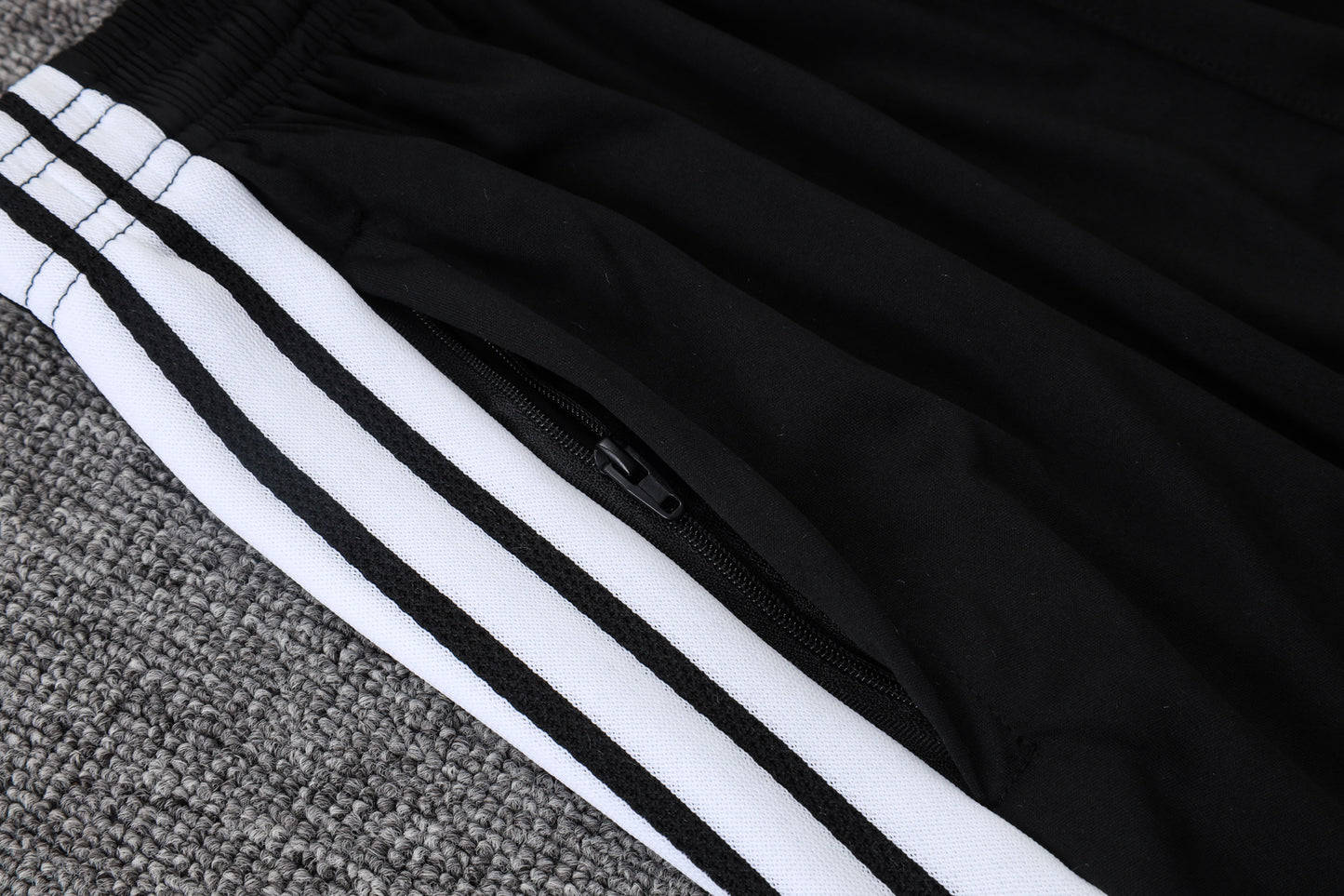 Real Madrid 1/4 Zip Tracksuit Set - Black/White/Grey