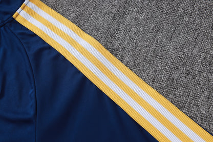 Real Madrid 1/4 Zip Tracksuit Set - Navy/Gold Classic