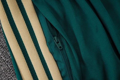 Italy 1/4 Zip Tracksuit Set - Green/White