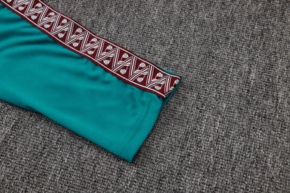Portugal 1/4 Zip Tracksuit Set - Teal/Maroon