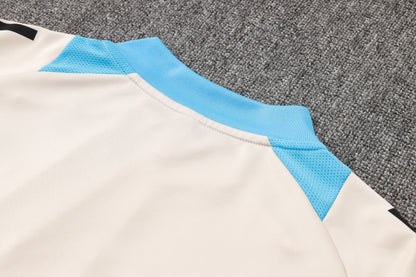 Argentina 1/4 Zip Tracksuit Set Beige/Electric-Blue/Black