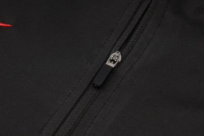 Portugal 1/4 Zip Tracksuit Set Black/Red