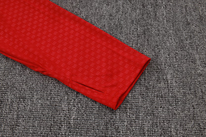 Spain 1/4 Zip Tracksuit Set - Red/Black/Grey