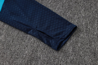 Spain 1/4 Zip Tracksuit Set - Light Blue/Navy