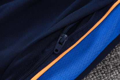 France 1/4 Zip Tracksuit Set - White/Navy