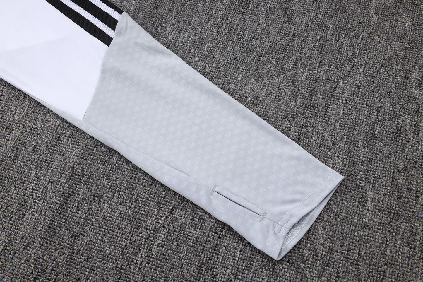 Real Madrid 1/4 Zip Tracksuit Set - White/Black/Grey