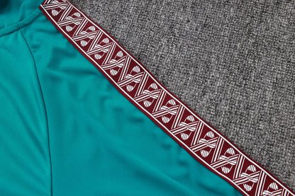 Portugal 1/4 Zip Tracksuit Set - Teal/Maroon