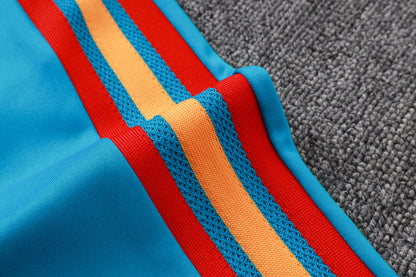 Spain 1/4 Zip Tracksuit Set - Light Blue/Navy