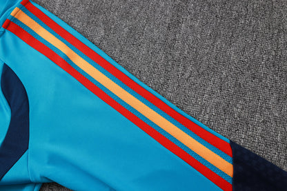 Spain 1/4 Zip Tracksuit Set - Light Blue/Navy