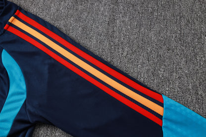 Spain 1/4 Zip Tracksuit Set - Navy/Light Blue