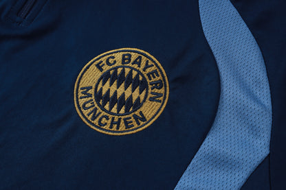 Bayern Munich 1/4 Zip Tracksuit Set - Navy/Steel Blue/Red