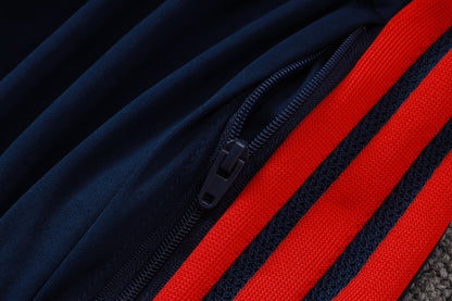 Bayern Munich 1/4 Zip Tracksuit Set - Steel Blue/Navy/Red