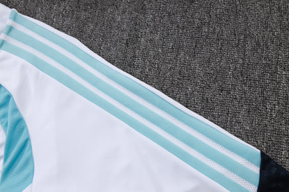 Argentina 1/4 Zip Tracksuit Set - White/Light Blue/Navy