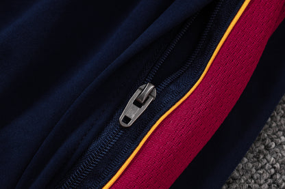 Barcelona 1/4 Zip Tracksuit Set - Maroon/Navy