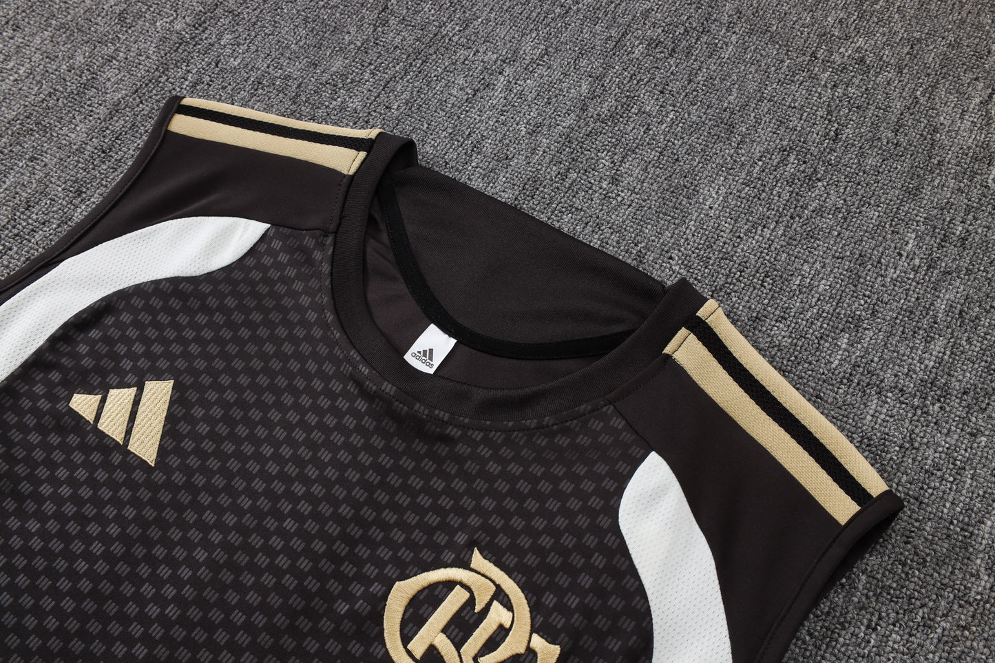 Flamengo Sleeveless Training Kit - Black/White/Gold