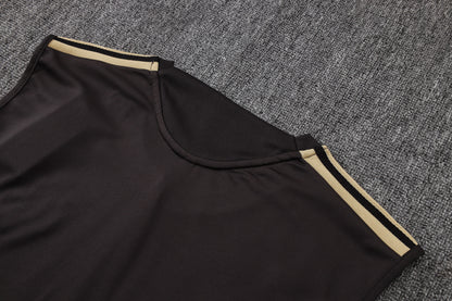 Flamengo Sleeveless Training Kit - Black/White/Gold