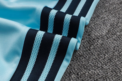 Argentina 1/4 Zip Tracksuit Set - Light Blue/Navy