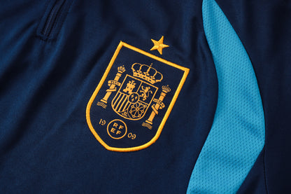 Spain 1/4 Zip Tracksuit Set - Navy/Light Blue