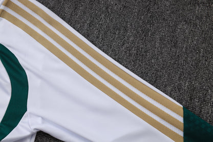 Italy 1/4 Zip Tracksuit Set - White/Green