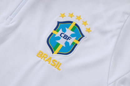 Brazil 1/4 Zip Tracksuit Set - White/Yellow/Black Jordan