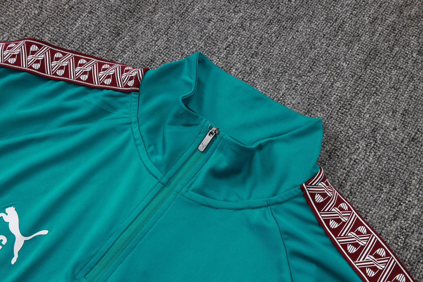 Portugal 1/4 Zip Tracksuit Set - Teal/Maroon