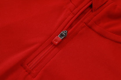Spain 1/4 Zip Tracksuit Set - Red/Black/Grey