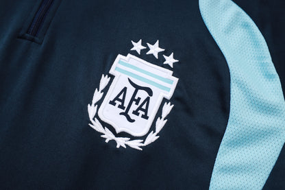 Argentina 1/4 Zip Tracksuit Set - Navy/Light Blue