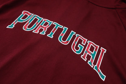 Portugal 1/4 Zip Tracksuit Set - Maroon/Teal