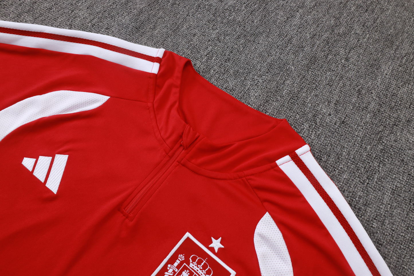 Spain 1/4 Zip Tracksuit Set - Red/Black/Grey