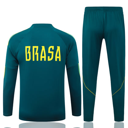 Brazil 1/4 Zip Tracksuit Set - Teal/Green