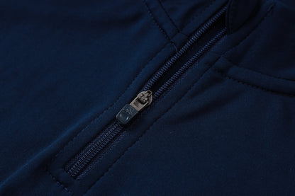 Bayern Munich 1/4 Zip Tracksuit Set - Navy/Steel Blue/Red