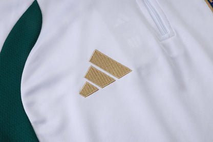 Italy 1/4 Zip Tracksuit Set - White/Green