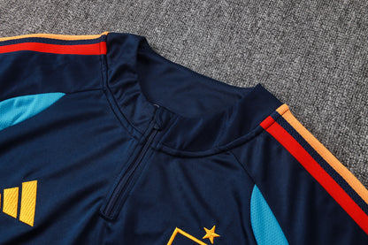 Spain 1/4 Zip Tracksuit Set - Navy/Light Blue