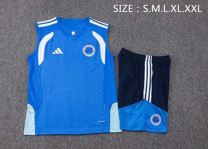Cruzeiro Sleeveless Training Kit - Blue/Navy