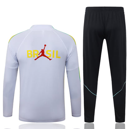 Brazil 1/4 Zip Tracksuit Set - White/Yellow/Black Jordan