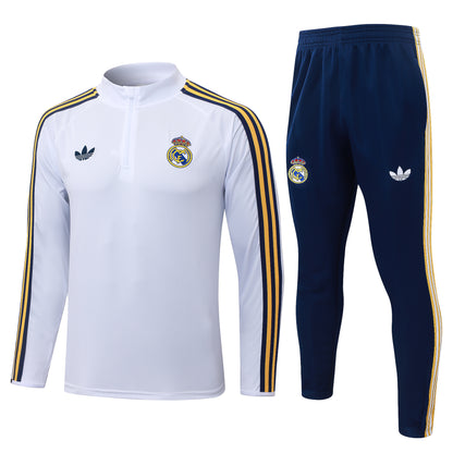 Real Madrid 1/4 Zip Tracksuit Set - Classic Home
