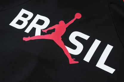 Brazil 1/4 Zip Tracksuit Set - Black/Red Jordan