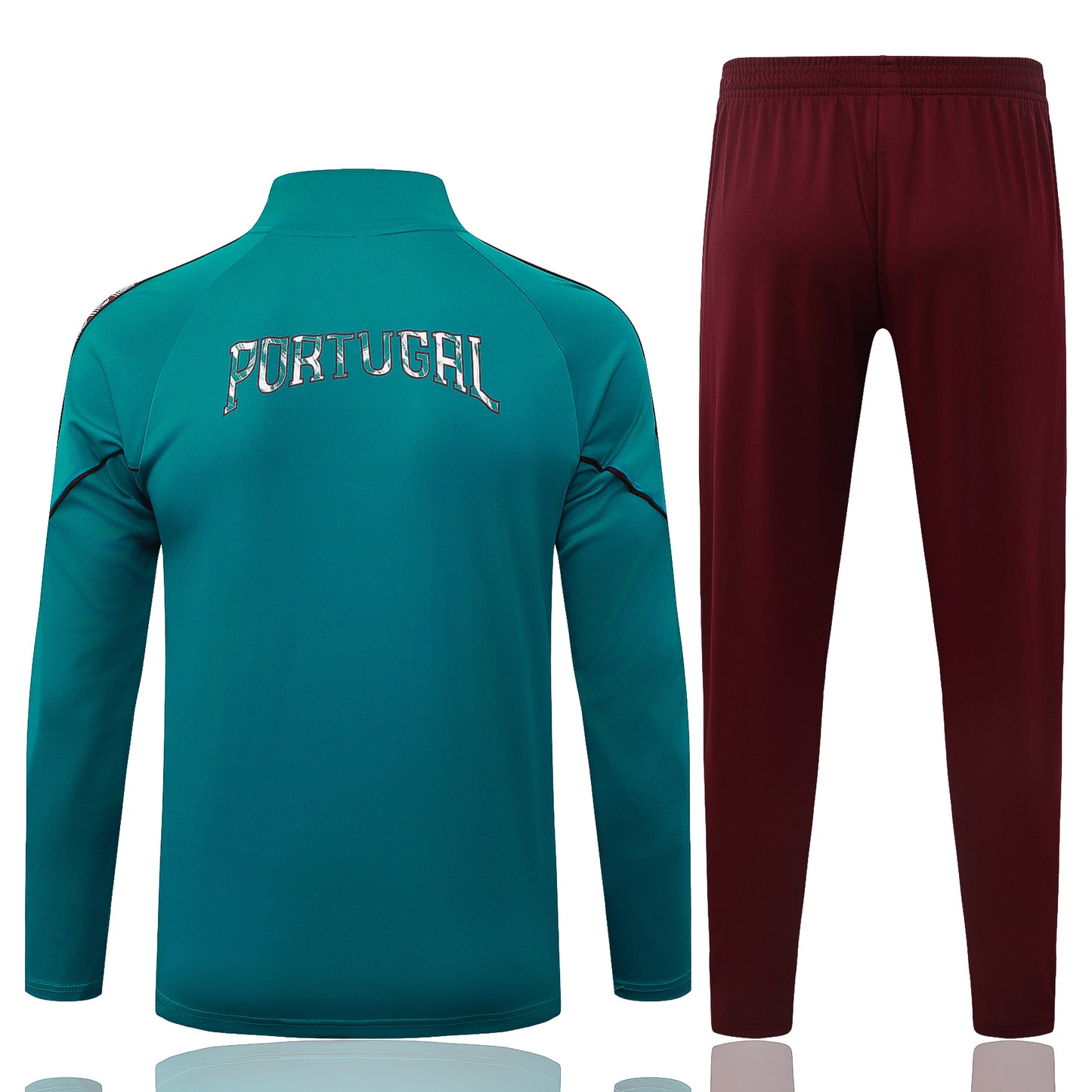 Portugal 1/4 Zip Tracksuit Set - Teal/Maroon