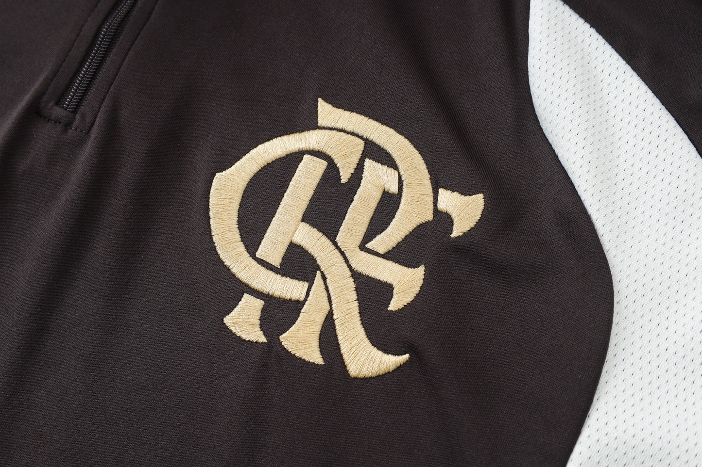 Flamengo 1/4 Zip Tracksuit Set - Black/White/Gold
