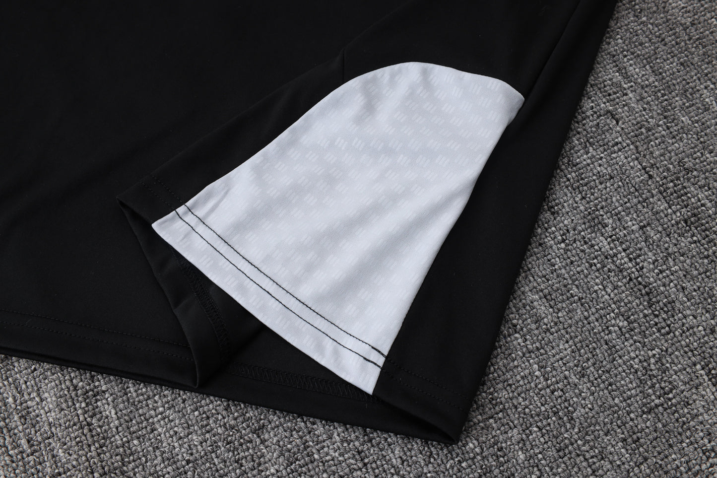 Real Madrid 1/4 Zip Tracksuit Set - Black/White/Grey