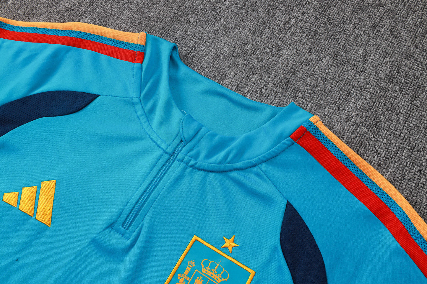 Spain 1/4 Zip Tracksuit Set - Light Blue/Navy