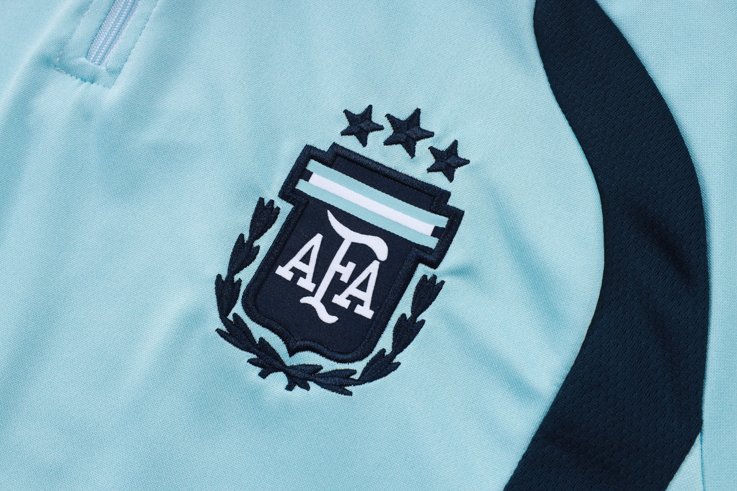 Argentina 1/4 Zip Tracksuit Set - Light Blue/Navy
