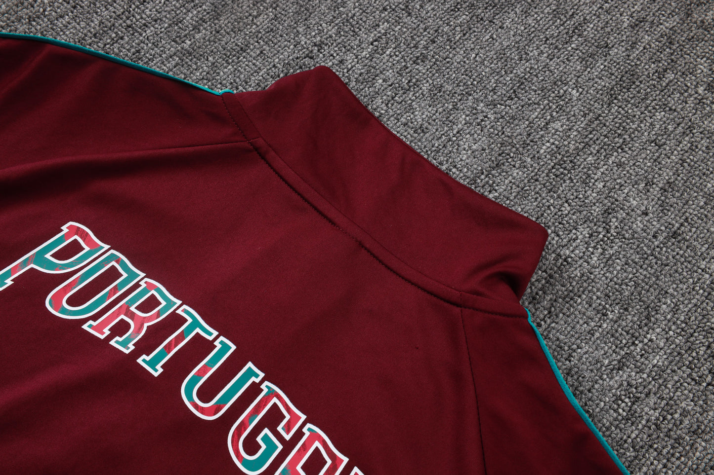 Portugal 1/4 Zip Tracksuit Set - Maroon/Teal