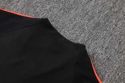 Netherlands 1/4 Zip Tracksuit Set - Black/Orange
