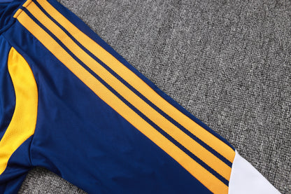 Real Madrid 1/4 Zip Tracksuit Set - Navy/Gold
