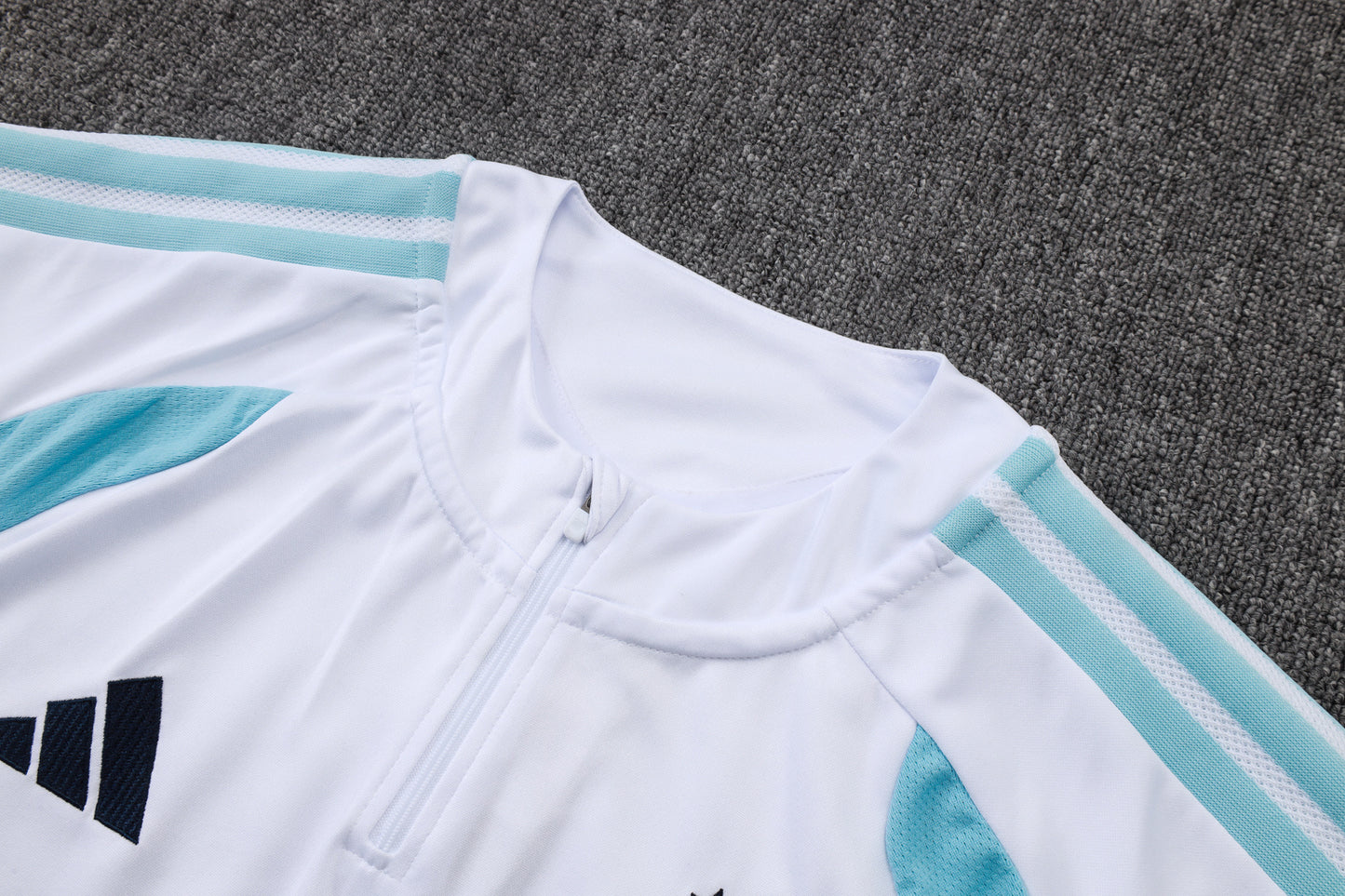 Argentina 1/4 Zip Tracksuit Set - White/Light Blue/Navy